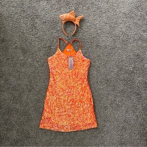 Orange Sequin Dress with Fish Headband